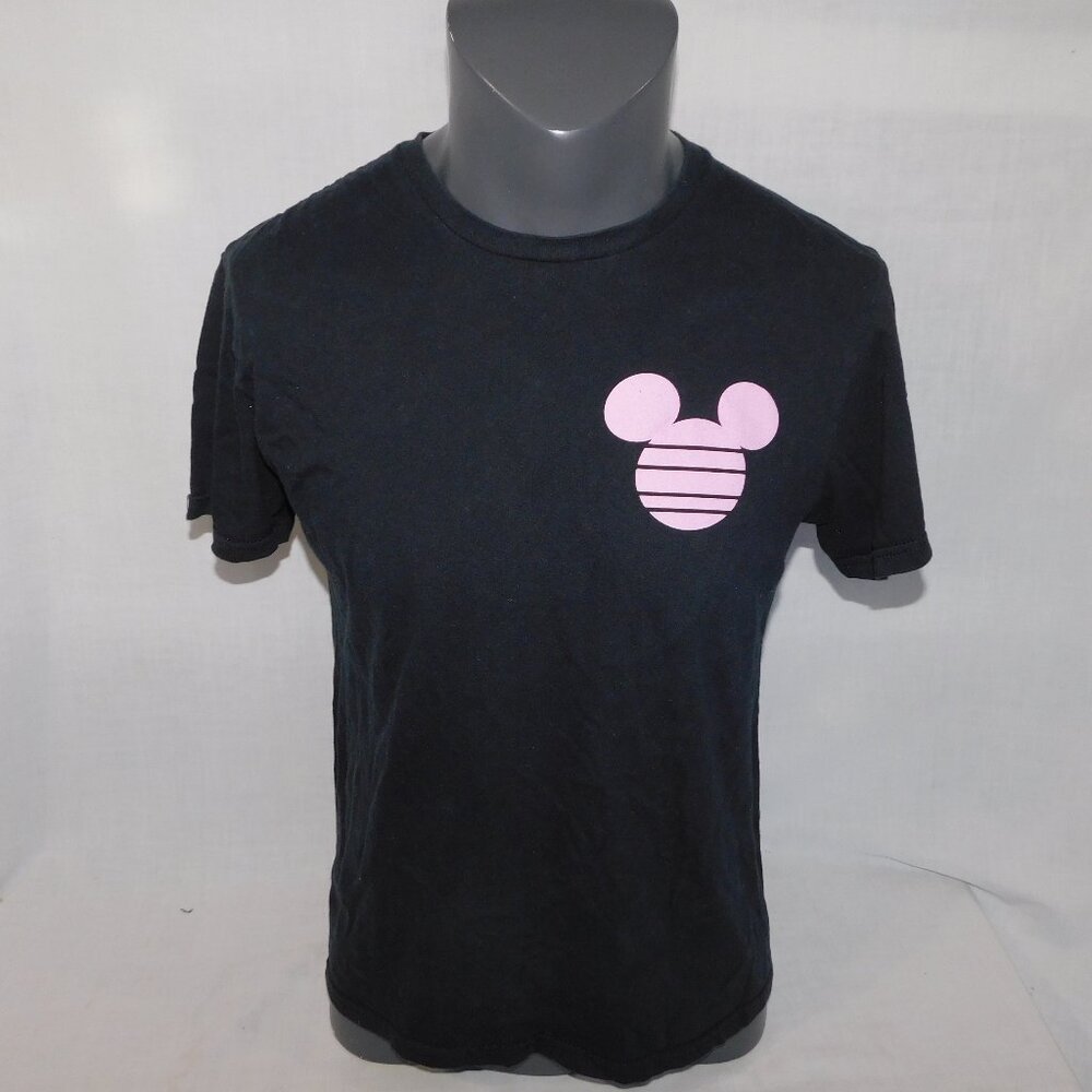 Disney x NEFF Mickey Mouse Ears head Black Pink Blue Graphic T Shirt Mens M